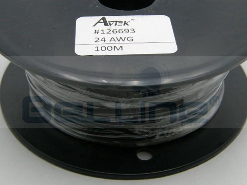 חוט רב גיד מצופה בדיל, צבע שחור 24AWG מחיר לגליל 100מטר