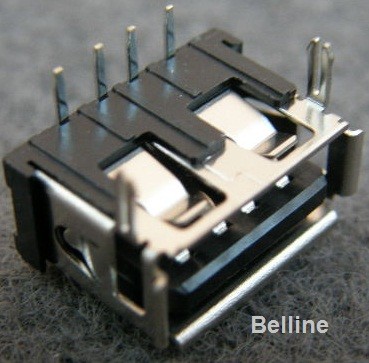 שקע USB מסוג A למעגל מודפס