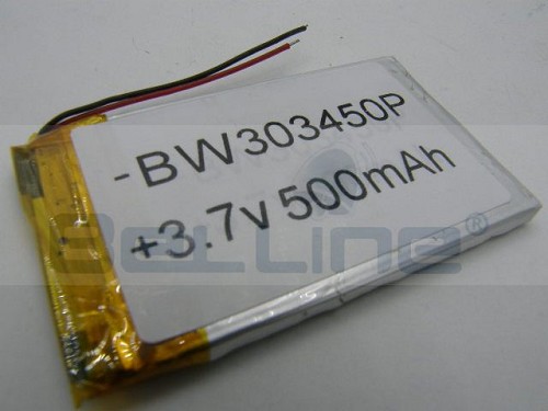 סוללה נטענת 3.7V 500mA ליתיום פולימר