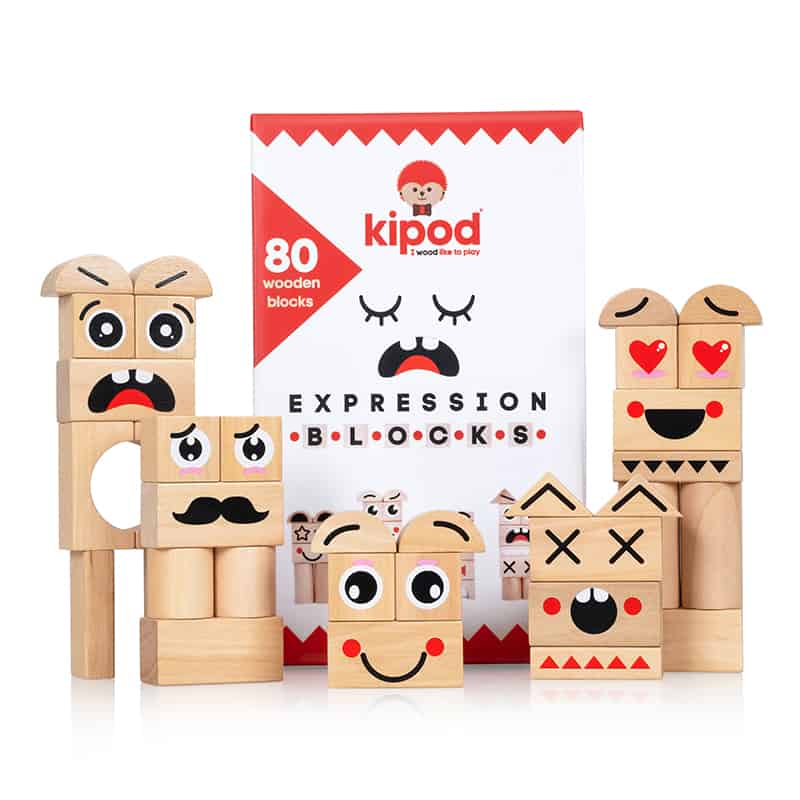 קוביות עץ 50 קוביות רגשות פרצופיות