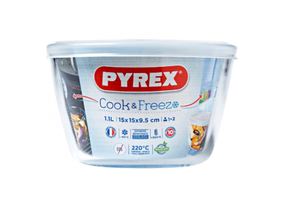 קופסה עגולה+מכסה 1.1 ליטר ס"מ PYREX