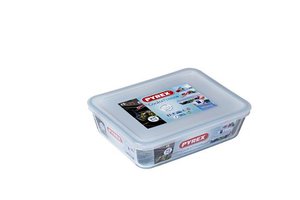 קופסה מלבנית+מכסה 2.7 ליטר ס"מ PYREX