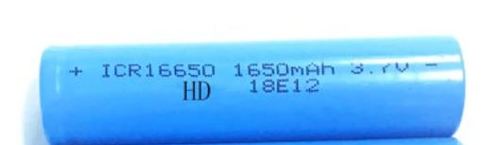 סוללה נטענת דגם 16650 3.7V מתח 1650mAh 