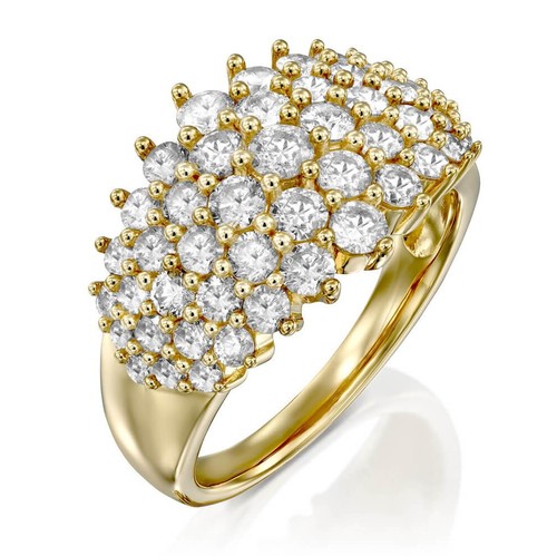 טבעת כוכבי יהלומים 2.0ct מזהב 14K