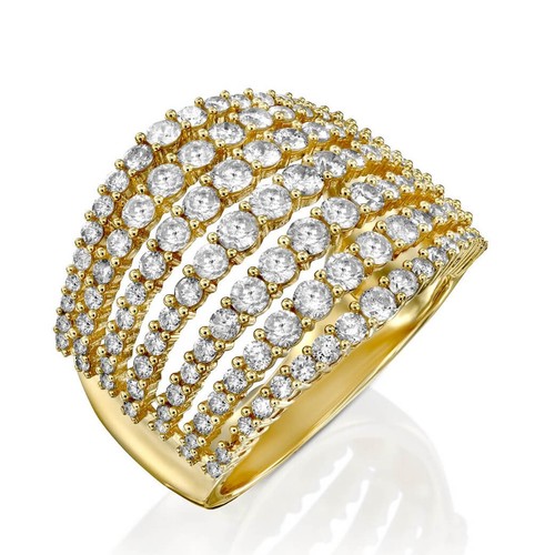 טבעת שבילי יהלומים 2.0ct מזהב 14K