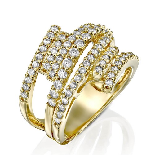 טבעת יהלומים מלכותית 1.0ct זהב 14K
