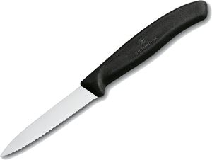 סכין שפיץ משוננת צבע שחור VICTORINOX