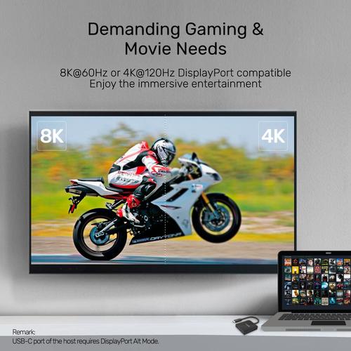 מתאם Unitek V1407A USB-C to Dual DisplayPort 1.4