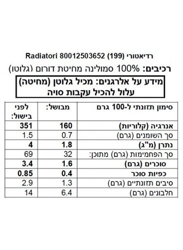 פסטה רדיאטורי 500 גרם - De Cecco