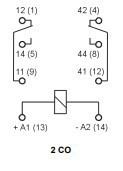 ממסר 24VAC 2XC.O עם תושבת תוצרת RELPOL