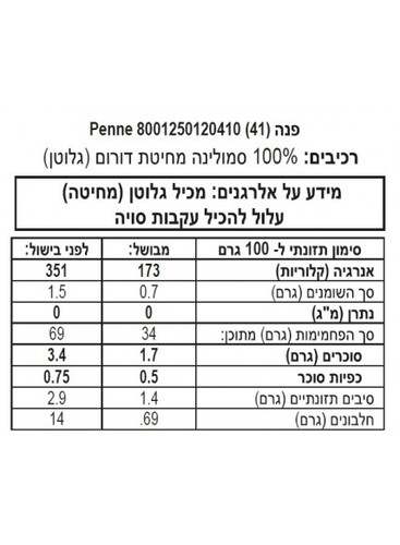 פסטה פנה 500 גרם - De Cecco 