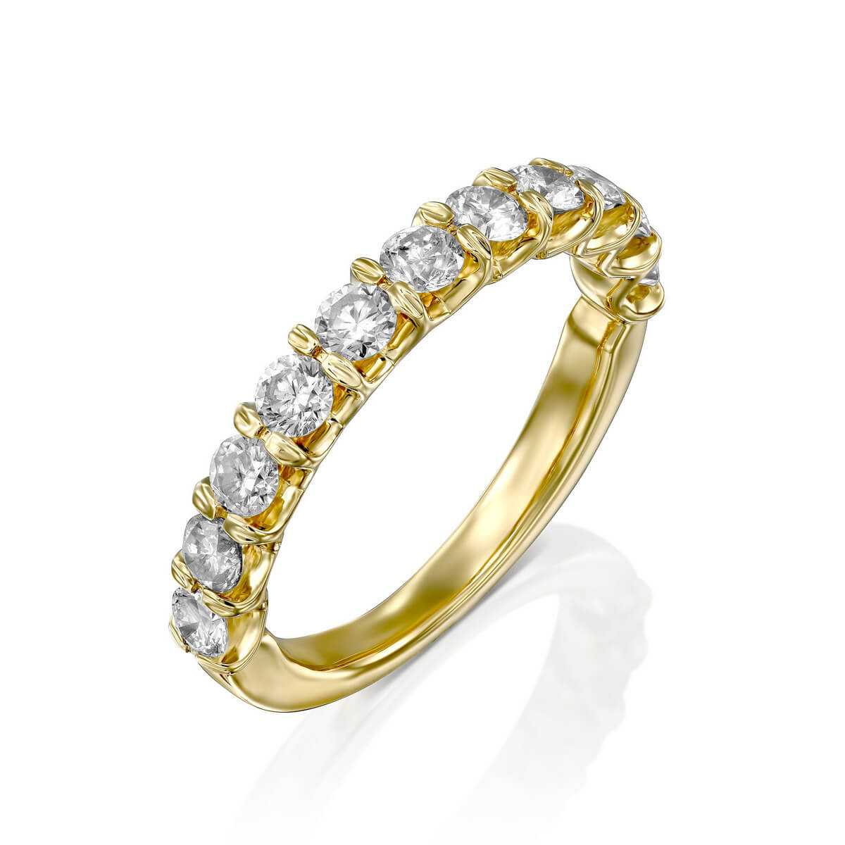 טבעת יהלומים חצי נישואים 1.0ct זהב 14K