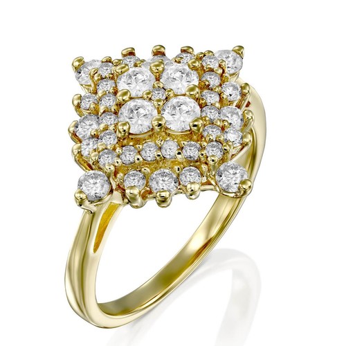 טבעת יהלומים מלכותית 1.0ct זהב 14K