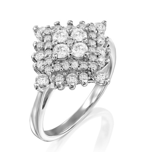 טבעת יהלומים מלכותית 1.0ct זהב 14K
