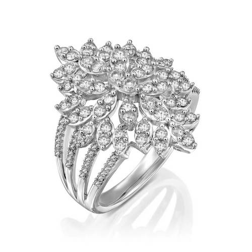 טבעת יהלומים מלכותית 1.0ct זהב 14K