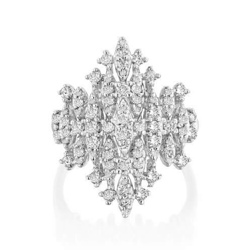 טבעת יהלומים מלכותית 1.0ct זהב 14K