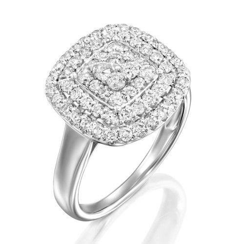 טבעת יהלומים מלכותית 1.0ct זהב 14K