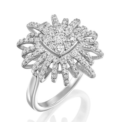טבעת יהלומים מלכותית 1.0ct זהב 14K