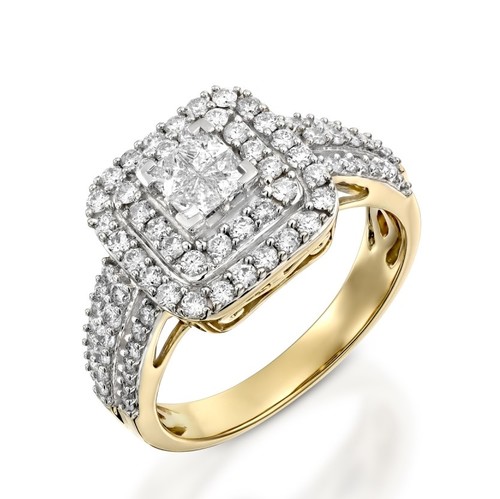טבעת יהלומים מלכותית 1.0ct זהב 14K