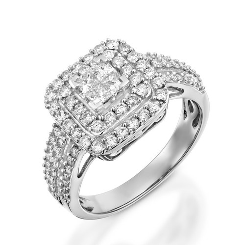 טבעת יהלומים מלכותית 1.0ct זהב 14K