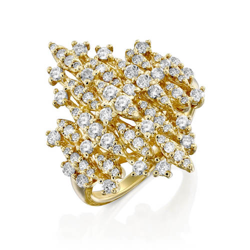 טבעת יהלומים מלכותית 1.0ct זהב 14K