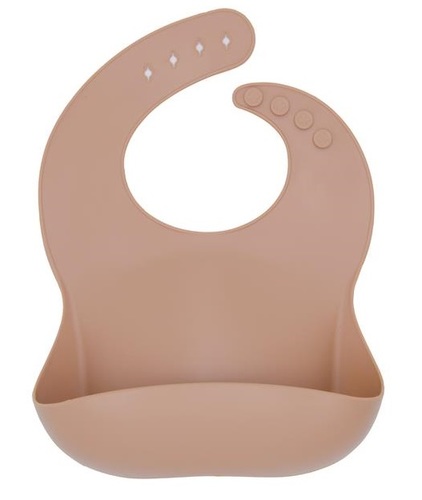 סינר סיליקון רך במיוחד עם כיס וסגירה עליונה - חום 