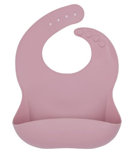 סינר סיליקון רך במיוחד עם כיס וסגירה עליונה - ורוד עתיק