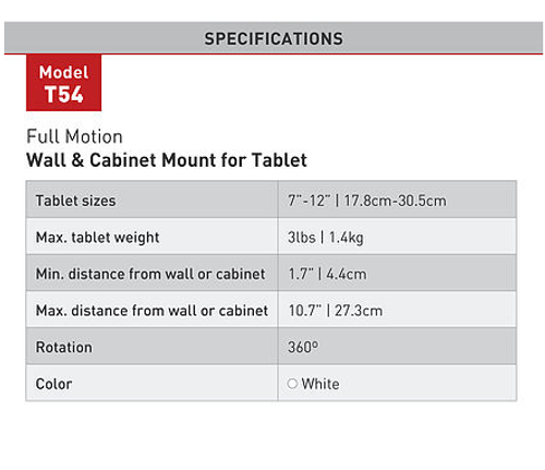 זרוע תנועה מלאה לטאבלט 
