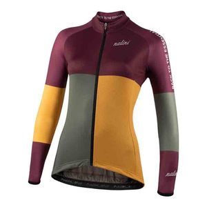 חולצה ארוכה לרכיבת אופניים לנשים LS COLOR LADY JERSEY בורדו דקה טכנית אלסטית ומנדפת