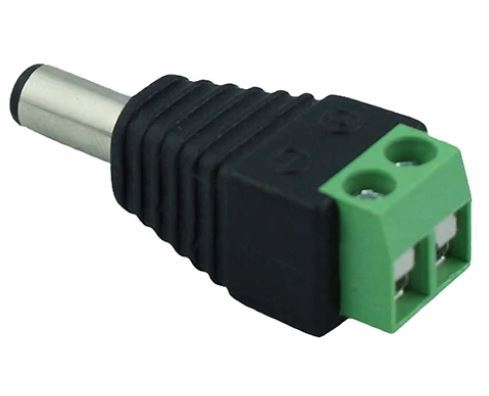 מתאם מחבר 2.1 זכר לפס לדים 12V DC
