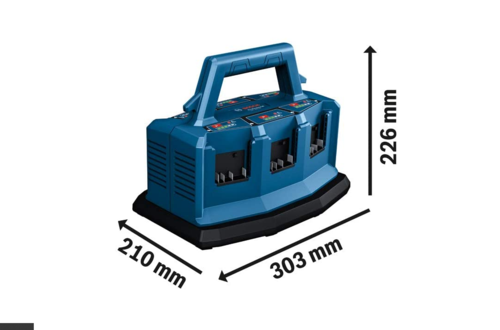 מטען רב שקעים 6 תושבות GAL 18V6-80 תוצרת Bosch 