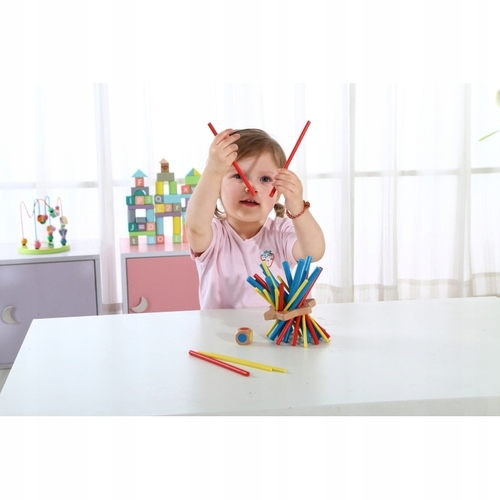 משחק דוקים אסטרטגי ולימודי לפעוטות עם 29 חלקים צבעוניים לפיתוח מיומנויות מוטוריות