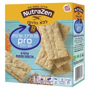 פת פריכה אורגנית PRO עדשים אדומות וחומות לנמנעים מגלוטן 100 גר - Nutra Zen