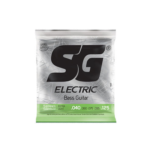 5 מיתרים לגיטרה בס 040 Nickel Down 5 String String Extra Light Tension מבית SG
