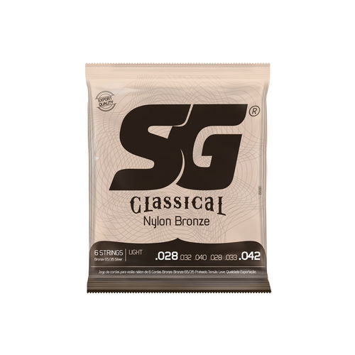 מיתרים לגיטרה קלאסית 028 String Nylon Bronze 65/35 Light Tension מבית SG