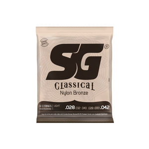 מיתרים לגיטרה קלאסית 028 String Nylon Bronze 65/35 Light Tension מבית SG