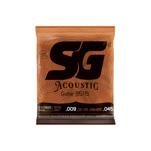 מיתרים לגיטרה אקוסטית 09 Bronze Steel 85/15 String מבית SG