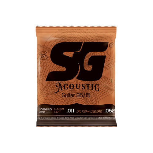 מיתרים לגיטרה אקוסטית 011 Bronze Steel 85/15 String מבית SG