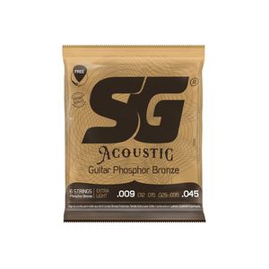 מיתרים לגיטרה אקוסטית 09 Phosphor Bronze String מבית SG