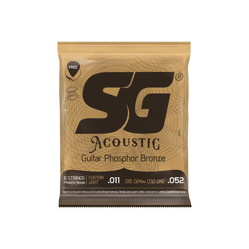 מיתרים לגיטרה אקוסטית 011 Phosphor Bronze String מבית SG