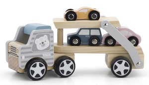 מוביל מכוניות מעץ דו קומתי עם ארבע מכוניות מסדרת דב הקוטב