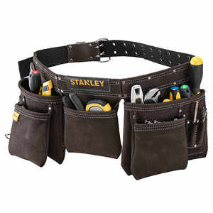 חגורה לכלי עבודה עם 5 כיסים ותפס לפטיש STANLEY