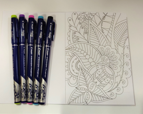 מארז עטי ראש לבד מחיקים FRIXION FINELINER + חוברת צביעה