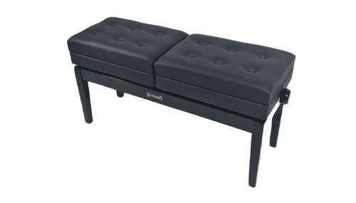 כסא פסנתר מושב כפול מתכוננים עם 2 תאי אחסון בצבע שחור מבריק PB-26 בעיצוב יוקרתי מבית Legrand