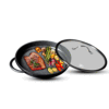 פלטת גריל עגולה עם מכסה זכוכית 30 ס"מ BLACK MARBLE FOOD APPEAL 