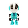 רובוט משחק חכם ממתכת עם עיניים מאירות בצבעים משתנים ואפשרות הקלטה - טורקיז