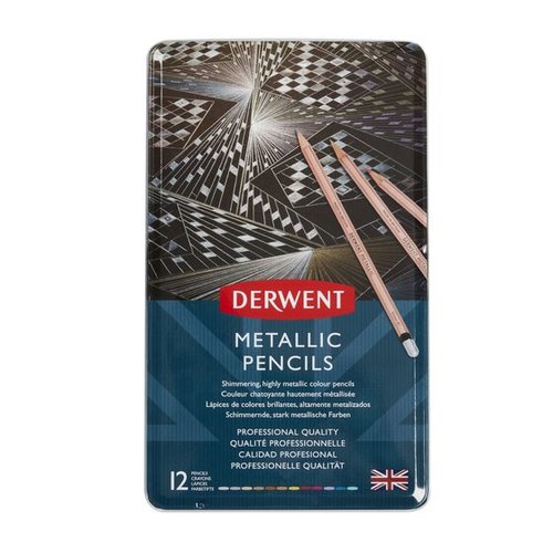 סט 12 עפרונות מטאליים Derwent Metallic Pencil 