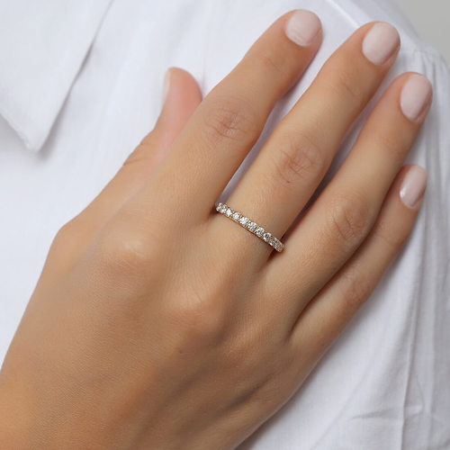 טבעת איטרניטי יהלומים 0.32ct מזהב 14K