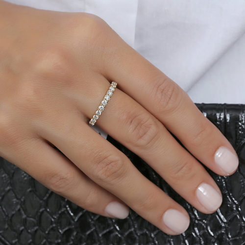 טבעת איטרניטי יהלומים 0.32ct מזהב 14K