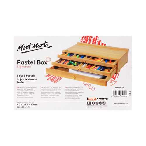 קופסת עץ ריקה לפסטל [3 מגירות] Pastel Box Signature